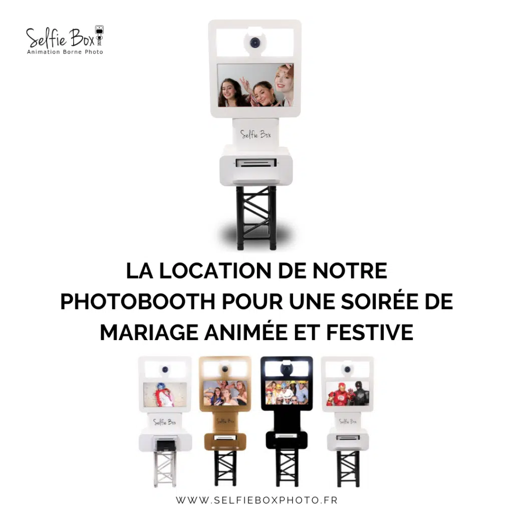 La location de notre photobooth pour une soirée de mariage animée et festive